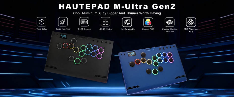 Haute42 magnetic hitbox leverless arcade controller