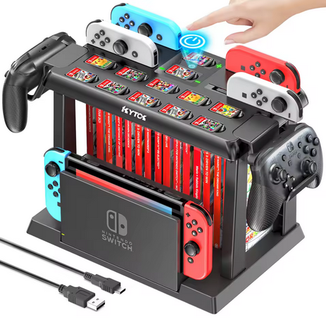 OIVO charging dock and game storage tower for Nintendo Switch