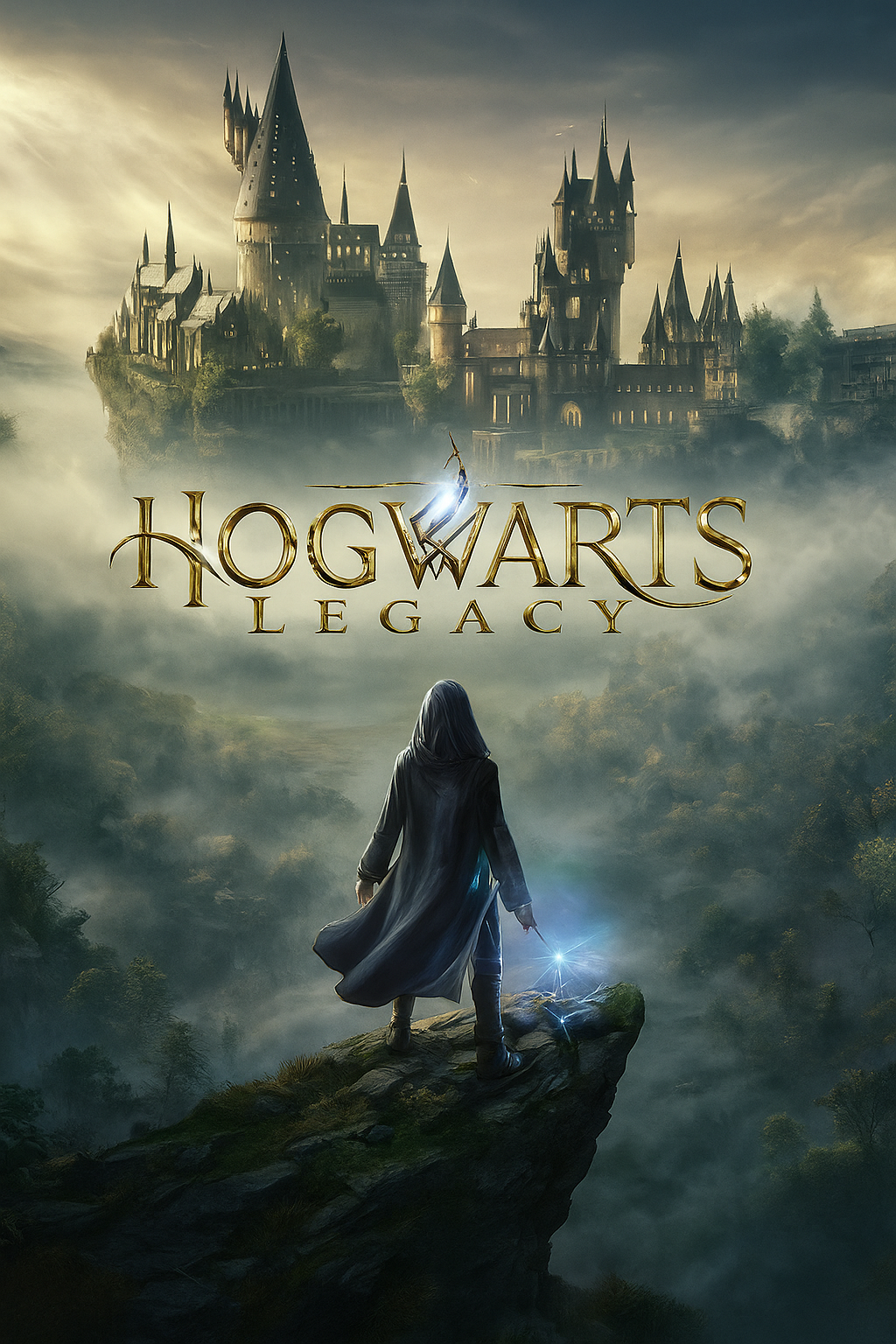 Hogwarts Legacy free on Epic Games Store banner image showing Hogwarts Castle and a wizard