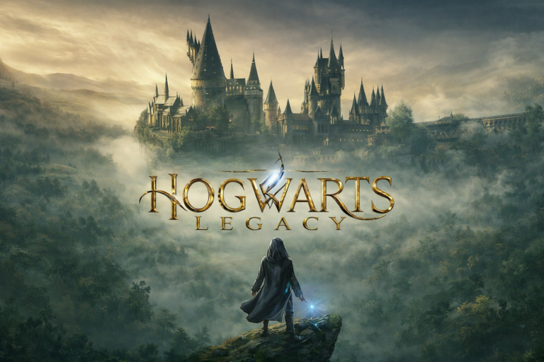 Hogwarts Legacy free on Epic Games Store banner image showing Hogwarts Castle & a wizard